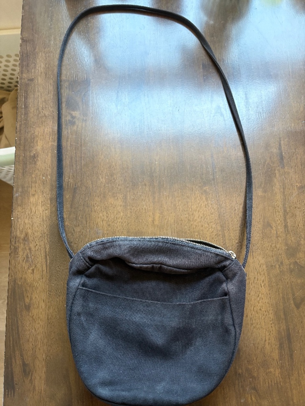 Baggu Black Canvas Circle Crossbody Bag Rare Discontinued